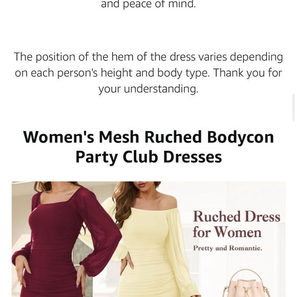 Ruched Bodycon Midi Dress, Square Neck Long Puff Sleeve Mesh - Picture 7 of 8